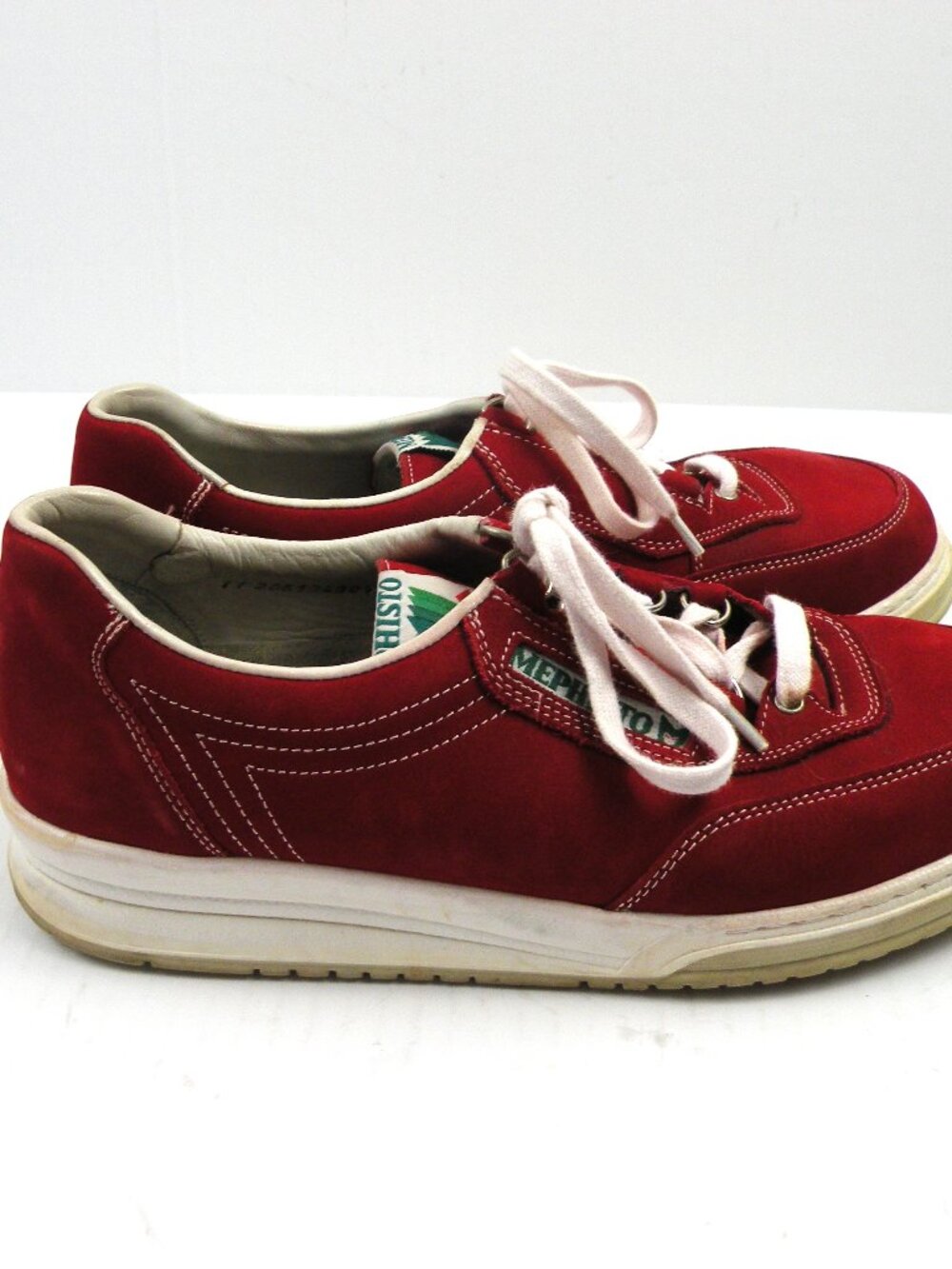 Mephisto Womens Sz 9.5 US Runoff Air Jet Sneakers Shoes Leather Red Nubuck Suede